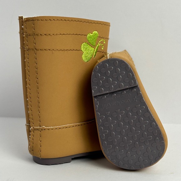 American Girl Doll Tan‎ Boots Green Butterfly Logo - Picture 5 of 6